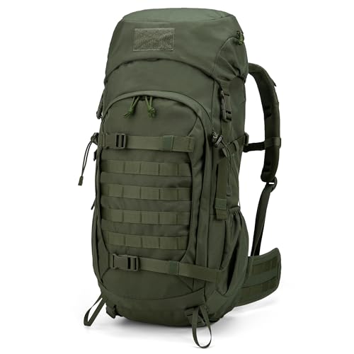 Mardingtop 50L Hiking Backpack,Backpacking Backpack with Rain Cover for Hiking,Backpacking,Rucking,Camping,Survival - color: Ranger Green