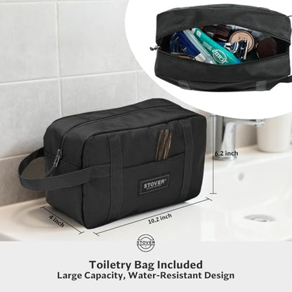 STOVER 45/80/100L Carry-On Rolling Duffel Bag with Wheels, Medium Durable Travel Duffle w/Toiletry Bag, Packable, Foldable with Shoulder Straps- Use as Luggage or Backpack, Men/Women (Black) - color: Black