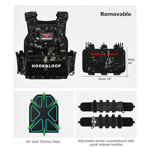 YAY YAKEDA Quick Release Tactical Laser-Cutting Vest Multicam Lightweight Vest - color: Mcbk