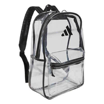 adidas Clear Backpack – See-Through Transparent Stadium Bag - color: Clear/Black/2.0