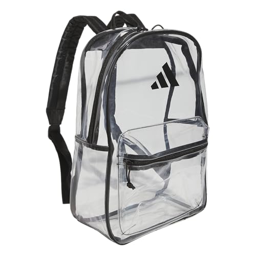 adidas Clear Backpack – See-Through Transparent Stadium Bag - color: Clear/Black/2.0