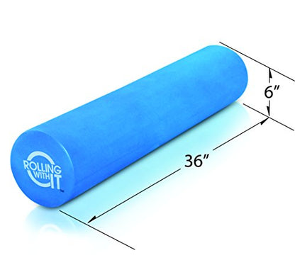 Rolling With It Foam Roller with High Density for Physical Therapy, Muscle Roller for Exercise and Muscle Recovery, Eco-Friendly Back Roller, Firm and Smooth Surface Massage Roller, Select Your Size - size: 36 x 6 Inch