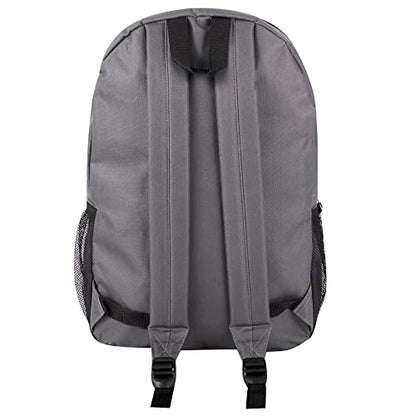Trail maker Large School Backpacks with Mesh Side Pockets – Classic 19 Inch Solid Color Backpacks for Kids, Men, Women, Travel (Grey & Green) - color: Grey & Green