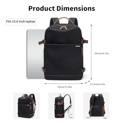 GOLF SUPAGS Laptop Backpack with Separate Laptop Compartment Fits 15.6 Inch Notebook Large Capacity Computer Bag for Women Work Travel College Backpacks (Black) - color: Black