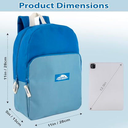 Trail maker 15 Inch Backpack for Kids, Preschool, Elementary & Middle School Students – Spacious Bookbag with Large Front Pocket, Adjustable Straps, Fits up to 13 Inch Laptop (Blue) - color: Blue