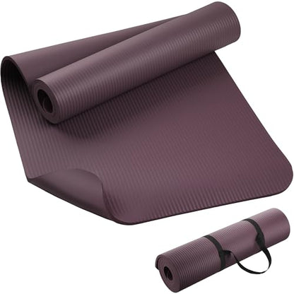 KEEP Extra Thick NBR Yoga Mat for Women & Men, 10mm Thick, 72”x24” Large Exercise Mat with Non-Slip Workout Mat for Yoga, Pilates, Stretching, Meditation – Wide & Cushioned Fitness Mat - color: purple