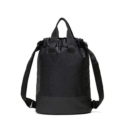 VOORAY 23L Flex Cinch Drawstring Backpack – Lightweight Travel Bag, Weekender & Sports Gym Bag for Women and Men - color: Black Foil