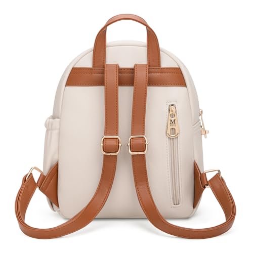 Montana West Mini Cute Backpack for Girls Anti Theft Backpack with Secured Zipper and Tassel - color: Mini Beige & Brown
