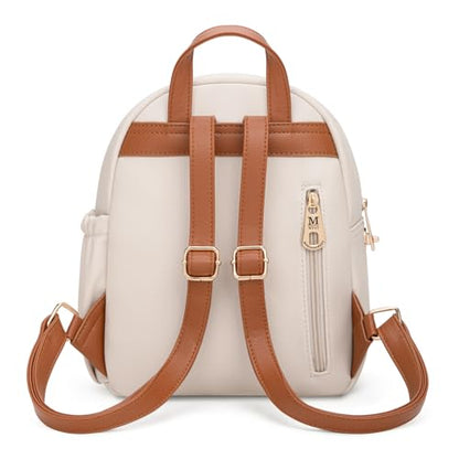 Montana West Mini Cute Backpack for Girls Anti Theft Backpack with Secured Zipper and Tassel - color: Mini Beige & Brown