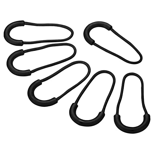 PATIKIL Zipper Pulls Replacement, 15 Pack Extension Cord Handle Plastic U-Shape Tab Tag Extender for Luggage Backpacks, Jackets, Handbags Black - color: Black, size: 75mm