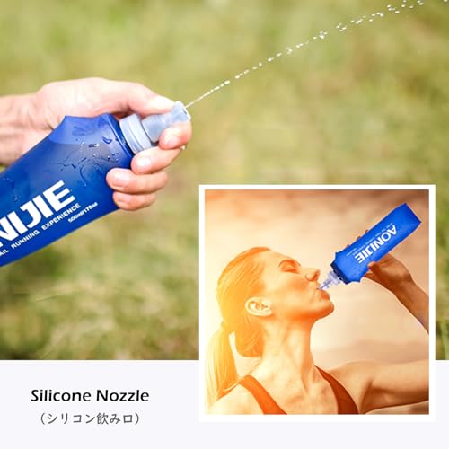 TRIWONDER TPU Soft Folding Water Bottles BPA-Free Collapsible Flask for Hydration Pack - Ideal for Running Hiking Cycling Climbing (500ml/16.9oz) - color: 500ml/16.9oz