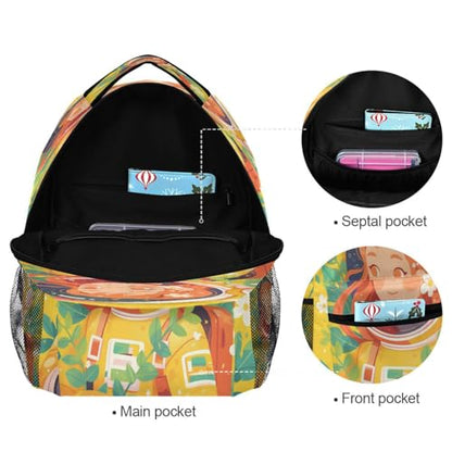 Cute Backpack for Men and Women Fashion Personal Backpack with Chest Strap for Travel Trip Squash (summer) Style - color: Multicolor06