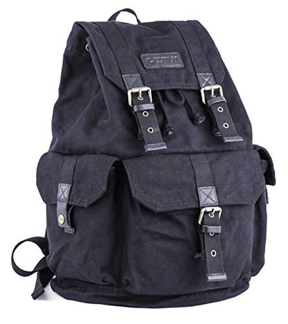 GOOTIUM 21101BLK Specially High Density Thick Canvas Backpack Rucksack,Black - color: Black, size: Large