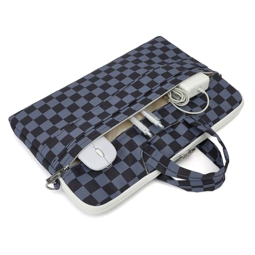 canvaslife Water Black Checker Pattern Laptop Shoulder Messenger Bag for 16 inch and 15.6 inch-16 inch Laptop - color: Black Checker
