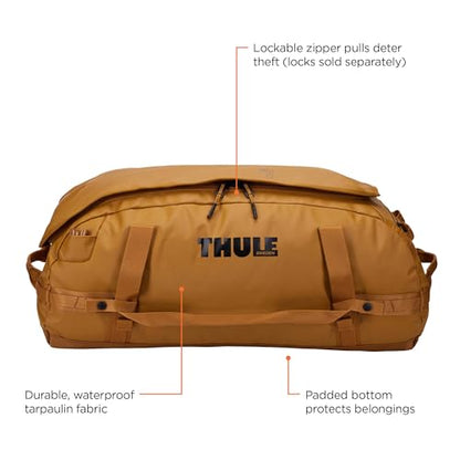 Thule Chasm Duffel bag, Weather-resistant materials, Easy packing, Converts to backpack, Internal pockets, Travel-ready - color: GOLDEN BROWN, size: 70L