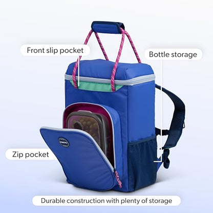 Igloo Soft Cooler Bag | Summit Series | Insulated Cooler Tote | Backpack Cooler - color: Electric Indigo 24 Can