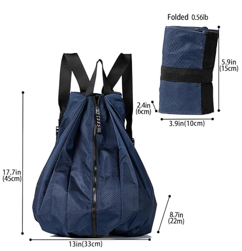 Ultra Lightweight Waterproof Small Hiking Backpack,Packable, Foldable Collapsible For Beach, Camping And Gym,Small Gym Bag, Casual daypacks, Travel Backpack, (Blue) - color: Blue
