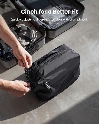 tomtoc Shoe Bag for Travel Packing Storage Gym, Odor-Resistant Travel Packing Organizer Pouch for Backpack Luggage Suitcase, Travel Essentials Fits up to US Men’s 13.5/ Women’s 15, L, 1-Pack - size: Shoe Bag-L