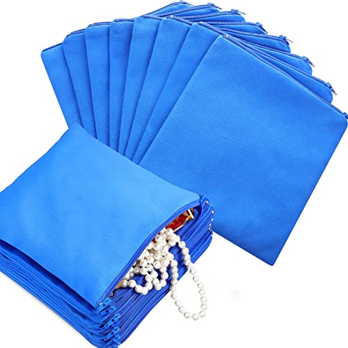 Sanwuta 8 Pcs Zippered Silver Storage Bags Anti Tarnish Silver Pouches Keeper Jewelry Storage Protector Bags(7.9 x 7.9 Inch,Navy Blue) - color: Navy Blue, size: 7.9 x 7.9 Inch