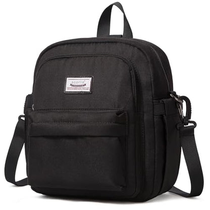 Insulated Lunch Bag Backpack for Women, Small Crossbody Sling Insulated Tote, Convertible Lunch Cooler Box for Work - Black - color: Black-02
