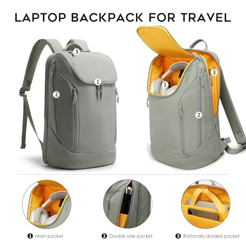 BANGE Commute backpack can hold 15.6 inch laptop,Flight approved carry on backpack for men and woman - color: Grey