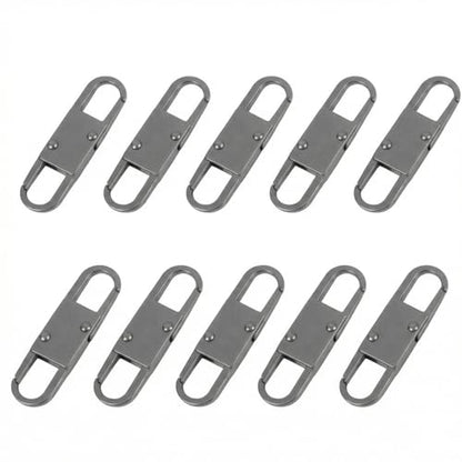 MILAKE 10 Pcs Premium Anti-Theft Zipper Lock, Small Clips for Bags, Backpacks, Purses, Luggage, Zipper Pull Replacement, Durable Multi-Color Set for Travelers, Hikers, and Daily Commuters (Gray) - color: gray