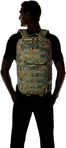 Mil-Tec Unisex Assault Pack - Rugged Durable Lightweight Ergonomic Versatile Tactical Outdoor Camping Hiking Backpack with Adjustable Padded Shoulder Straps & MOLLE Loops, Flecktarn Camo, 36L - color: Flecktarn Camo, style: 36l
