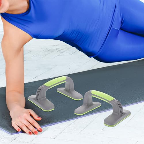 Kichvoe 2pcs Push up Bars with Anti-slip Soft Plastic Handles and Stable Base, Strength Training Equipment for Home Workouts and Floor Exercise Fitness