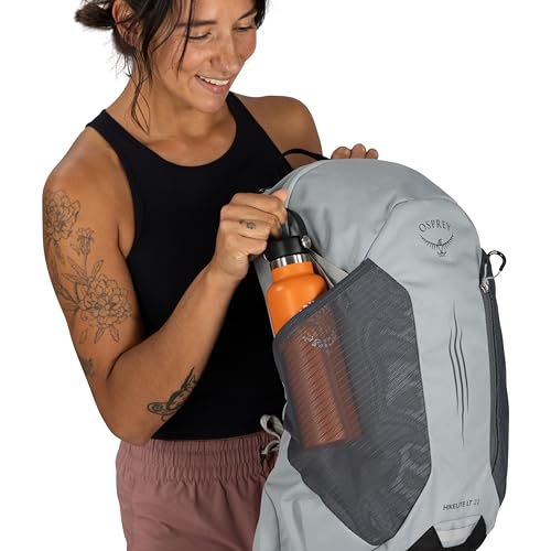 Osprey Hikelite LT 22L Hiking Backpack - Lightweight Travel Daypack with Rain Cover for Men and Women, Graphite Purple - color: Graphite Purple, style: 22l