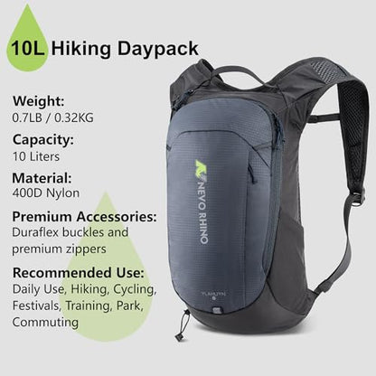 N NEVO RHINO Hydration Backpack Lightweight, Small Hiking Backpack with Water Bladder 2L, Insulated Water Daypack for Cycling Running Trail Rave - color: Sapphire Blue
