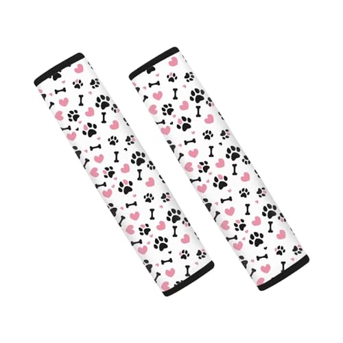 Dreaweet Dog Paw Print Seat Belt Cover Pad for Kids Cute Seatbelt Covers Soft Seat Belt Shoulder Pad for Car Bag Backpack - color: Dog Paw Print