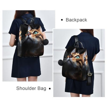 ALAZA Beautiful Bengalensis Cat Kitten Backpack Purse for Women Anti Theft Fashion Back Pack Shoulder Bag - color: Cat