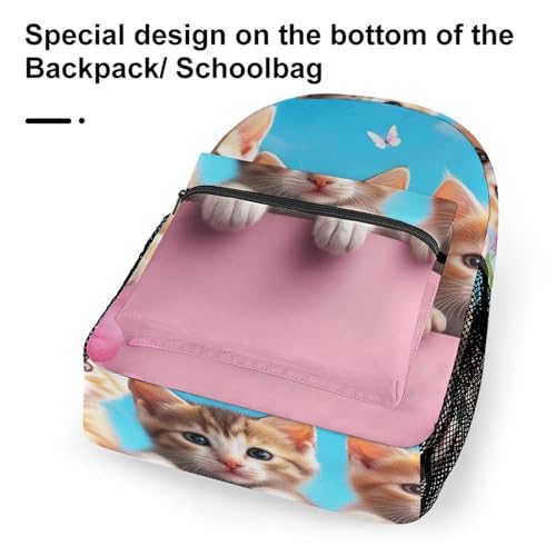Unisex Adult Laptop Backpack, Casual Book Bags Garden Wonder Kittens Cats Large Backpack Lightweight Hiking Daypack with Adjustable Strap - color: Color(534)