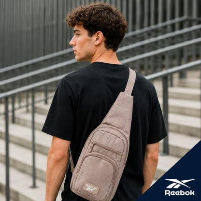 Reebok Unisex Crossbody Bag - Convertible Compact Durable Cross Body Bag for Women and Men - Gym and Travel Essentials, Size One Size, Cosmos Mocha - color: Cosmos Mocha