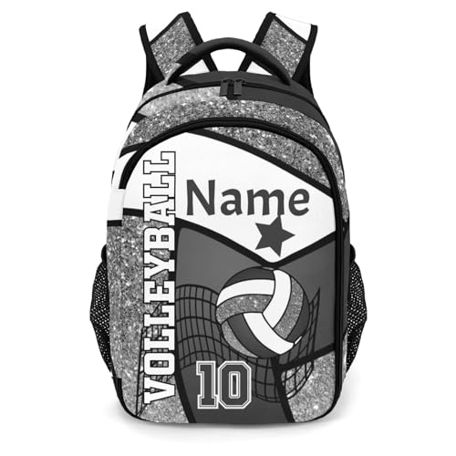 Volleyball Grey Print School Backpack Laptop Bag for Woman Man Gift - color: Muilti 11