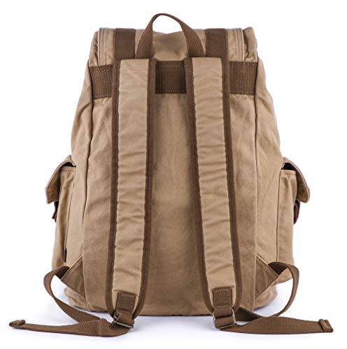 GOOTIUM 21101KA Specially High Density Thick Canvas Backpack Rucksack,Khaki - color: Khaki, size: Large