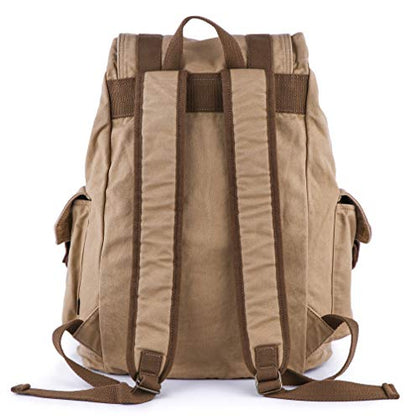 GOOTIUM 21101KA Specially High Density Thick Canvas Backpack Rucksack,Khaki - color: Khaki, size: Large