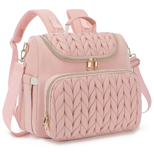 Small Diaper Bag Backpack Quilted Mini Baby Crossbody Diaper Bag Tote for Mom and Baby Girls Boys (Pink) - color: Pink