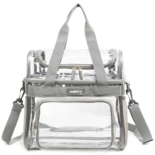 J.CARP Clear Bag Heavy Duty Backpack Durable Transparent See Through Bag - color: Lunch Bag Small, Grey
