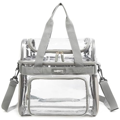 J.CARP Clear Bag Heavy Duty Backpack Durable Transparent See Through Bag - color: Lunch Bag Small, Grey