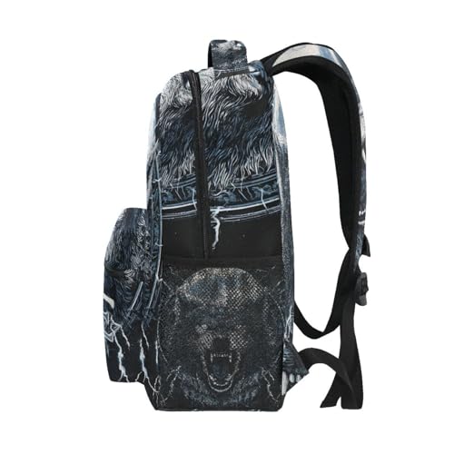 susiyo Custom Name Backpack Personalized School Bookbag Moon and Wolf Lightweight College Back Pack Travel Camping Casual Daypack for Teens Girls Boys Women Men - color: Custom Wolf