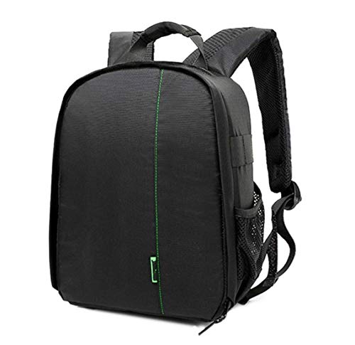 Elonglin Camera Backpack Waterproof Bag Compact Camera Cases for DSLR/SLR and Accessories (Black 1) - color: Green Liner