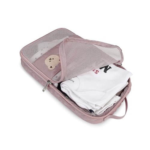 Baby Diaper Bag Organizer Pouches - 2 Pack Waterproof Pod Hanging Diaper Bag Cute Bear Mesh Bag Reusable, Washable or Baby Cloth Diapers (Pink&Blue) - color: Pink&Blue
