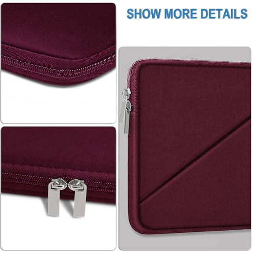 Laptop Sleeve 15.6 inch, Traveling Carrying Computer Bag with Zippered Pocket, Shockproof Protective Laptop Case Compatible for Apple Notebook, HP, Dell, Acer, Asus, Lenovo, Wine Red - color: Wine Red, size: 15.6 inch