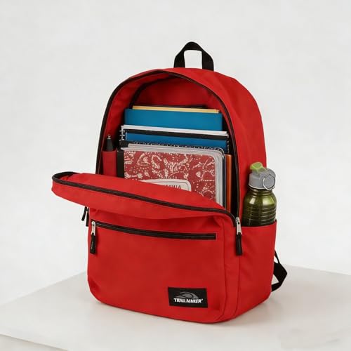 Lightweight Travel Backpack, Casual Daypack, Durable Commuter Bag, Adjustable Shoulder Straps, for Work, Hiking(Red)