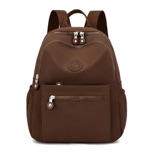 Tanweibago Mini Nylon Women Backpacks,11L Small Ladies backpacks Casual Lightweight Women Shopping Travel Daypack (Brown) - color: Brown