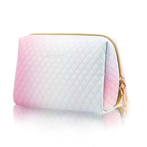 Aosbos Small Makeup Bag Travel Size Makeup Bag Cosmetic Travel Bag Makeup Bags for Women Makeup Pouch Cute Make Up Bag for Purse Gradient White Pink - color: Gradient Pink