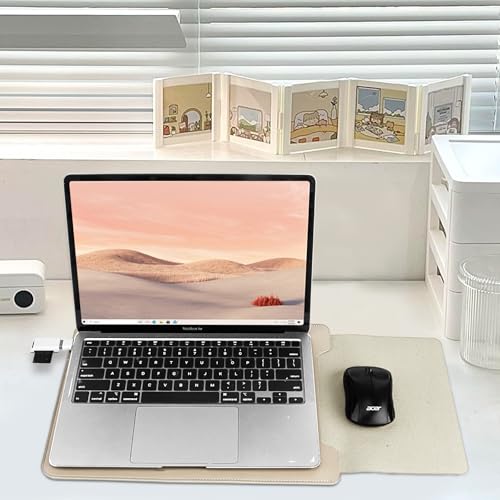 BVYA 13.3-14" Sleeve, PU Leather Laptop Case Compatible with New MacBook Air 13.6/Pro/Max M2/M1 A2779 A2442 14, 13.5 Surface 5/4/3/2/1, Compatible with Laptop 2022 Pro 14 inch - color: BEIGE, size: For 13.3-14 inches