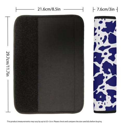 Blue Cow Print Seat Belt Cover Pad Versatile Car Seatbelt Cushion Soft Car Shoulder Pads 2 Pack Auto Accessories for Adults Seatbelt Covers Compatible with Trucks SUV Sedan - color: Blue Cow Print