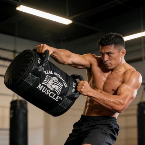 Weighted Sandbag – Compact 12” Design for Explosive Kettlebell-Style Training – Heavy Duty Strength & Conditioning Bag